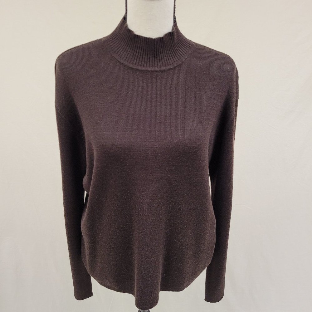 Dana Buchman Mock Neck Sweater Brown XL
